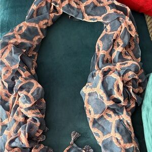 J. McLaughlin Blue and Pink  Rope Patterned Scarf